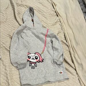 H&M Gray Kids Hoodie with Pink Accents